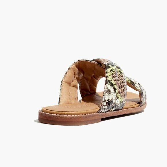 MADEWELL The Skyler Criss Cross Slide Sandal in Snake Embossed Leather Size 7 - Picture 10 of 10